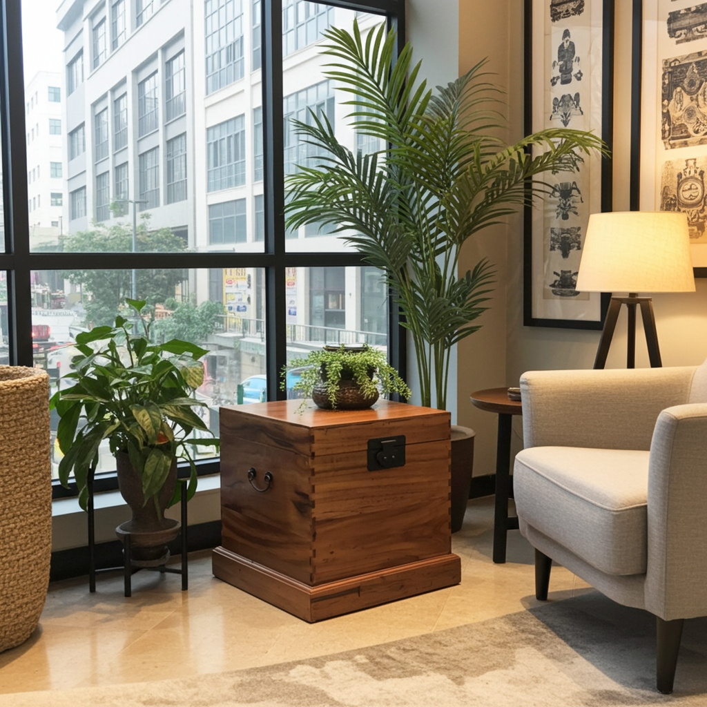 Vintage Asia chest box made of camphor wood - Art. CHEST-01