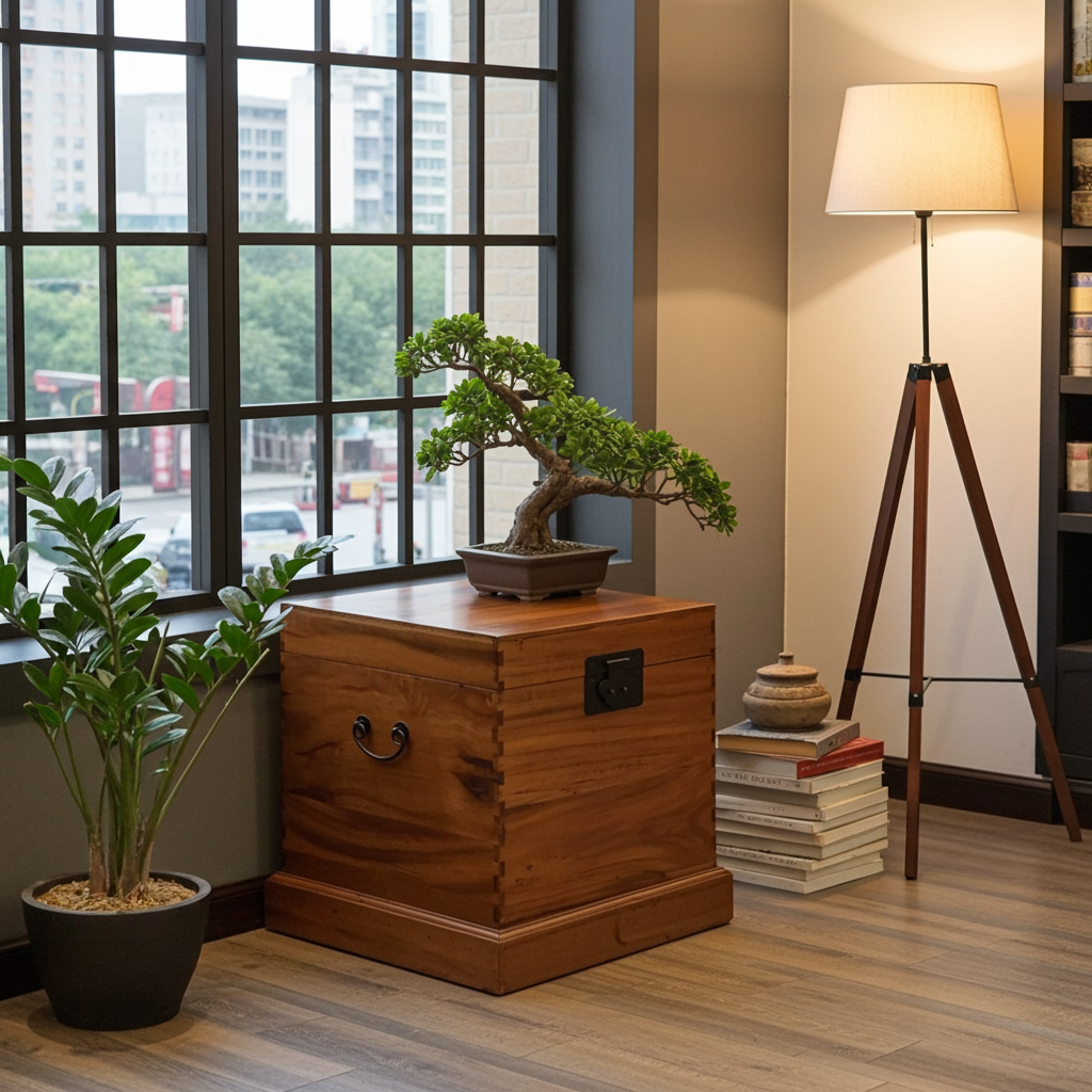 Vintage Asia chest box made of camphor wood - Art. CHEST-01