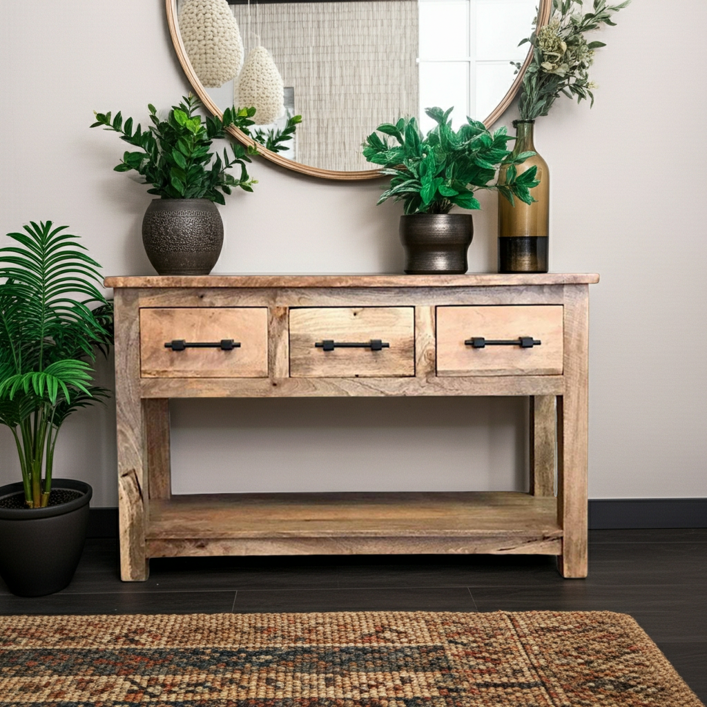 Vintage Asia Mangoholz Konsole Tisch Holzbank Kommode - Art. CON-3D