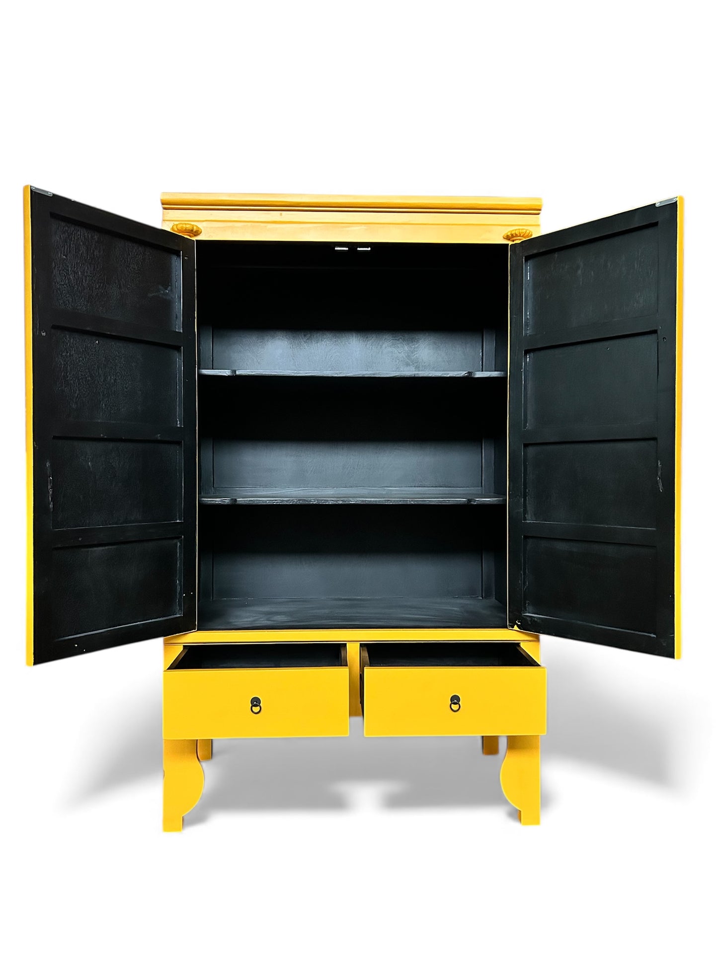 Vintage Asia Chinesischer Schrank Hochzeitsschrank Gelb - Art. A502/Sun