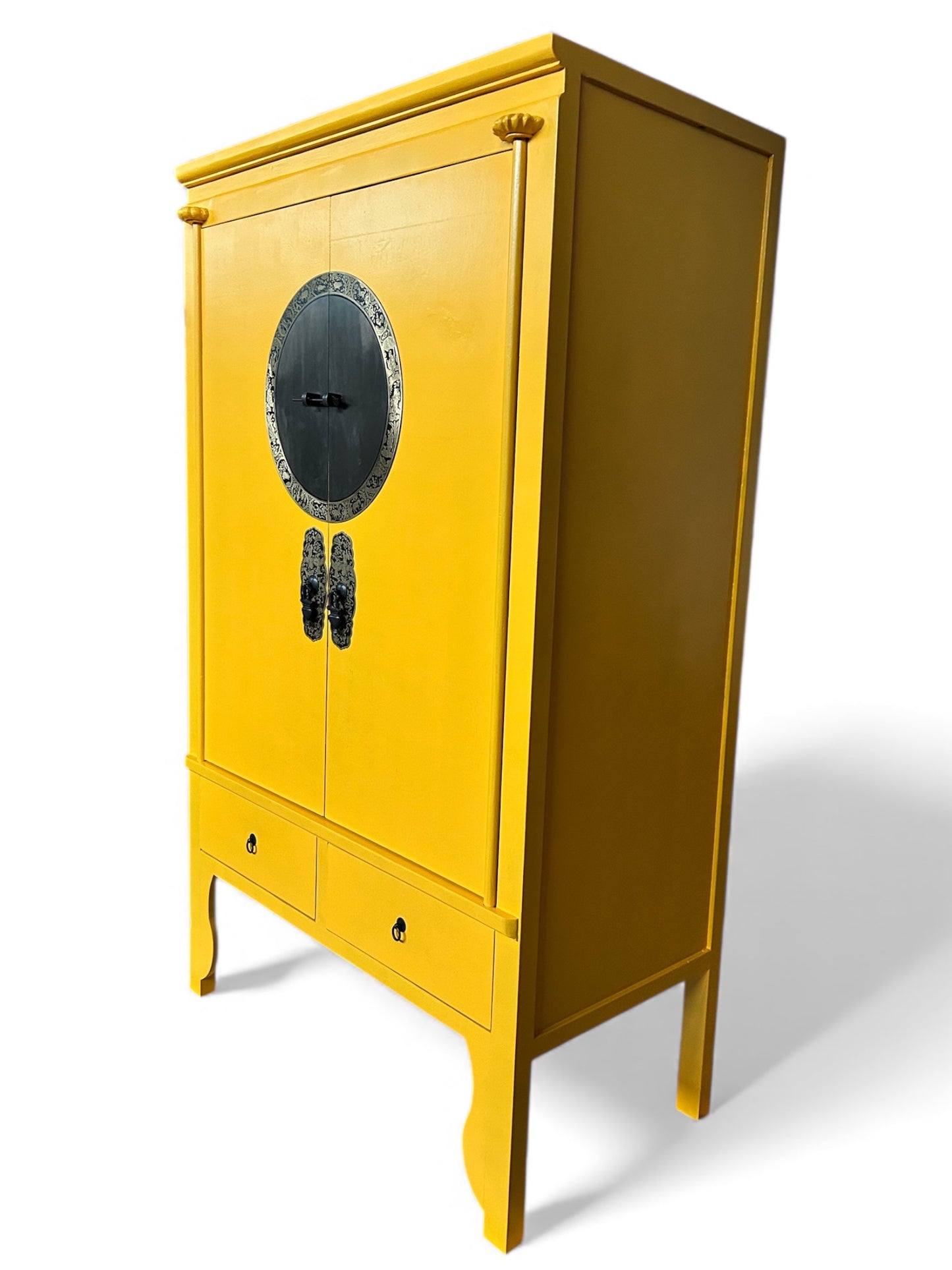 Vintage Asia Chinesischer Schrank Hochzeitsschrank Gelb - Art. A502/Sun