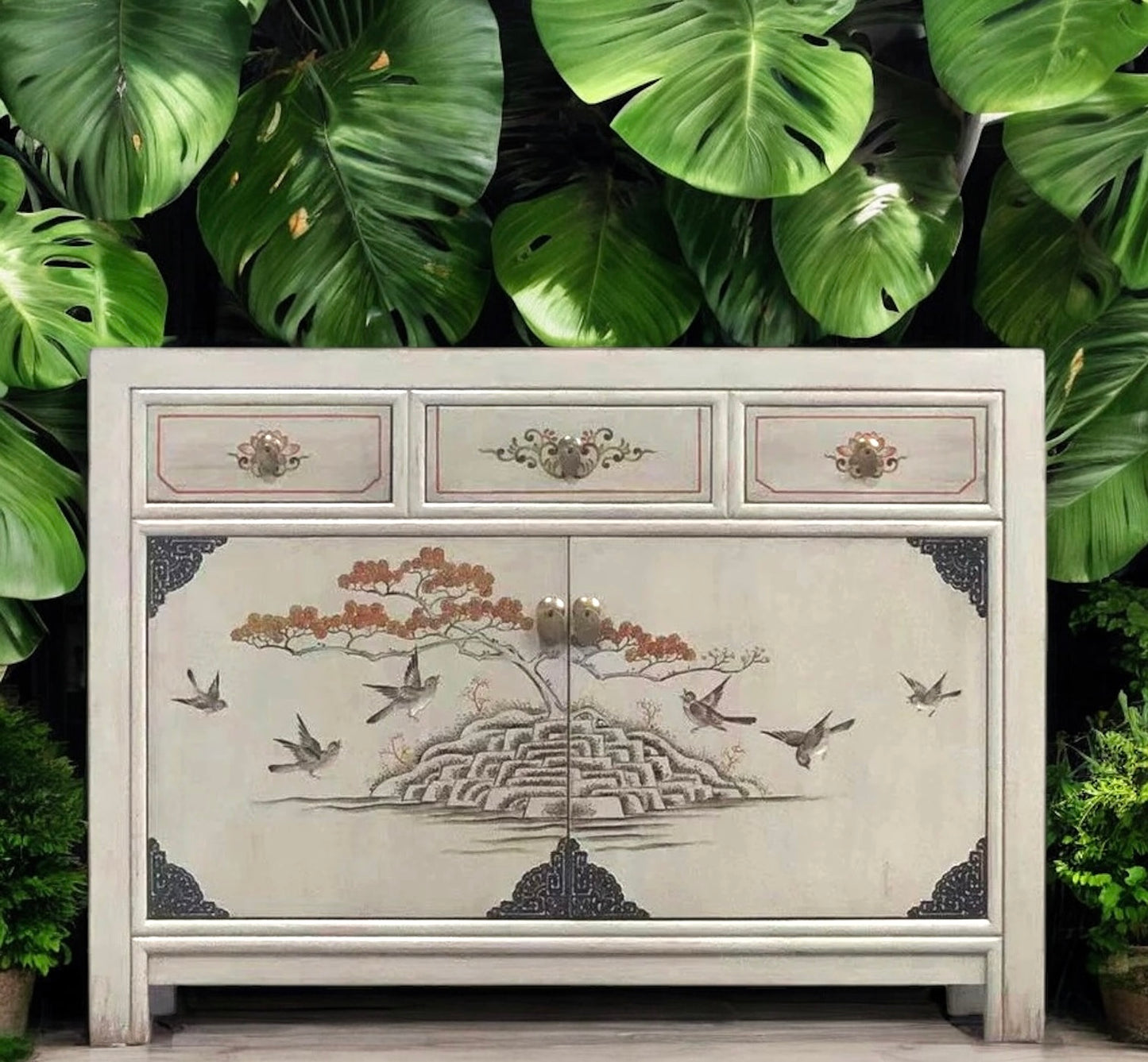 Vintage Asia Chinesische Kommode Sideboard Regal "Vintagefog" - Art. 33082-12