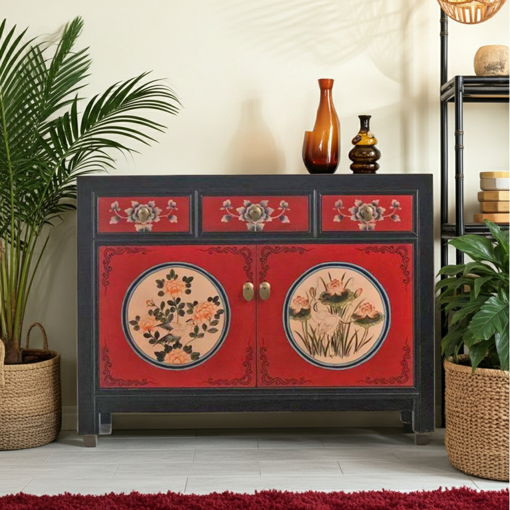 Vintage Asia Chinesische Kommode Sideboard Schrank "RedMagic" - Art. 33082-9