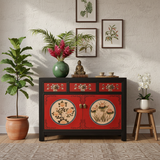Vintage Asia Chinesische Kommode Sideboard Schrank "RedMagic" - Art. 33082-9