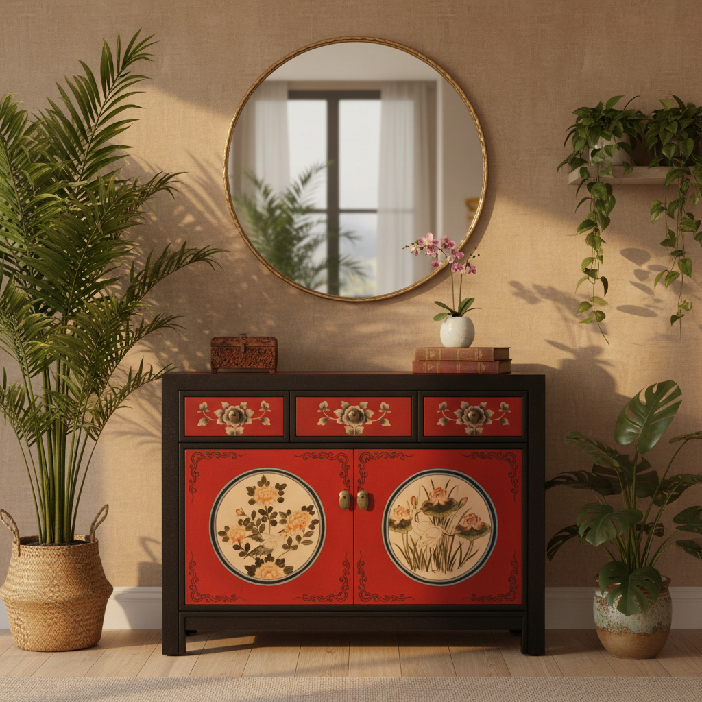 Vintage Asia Chinesische Kommode Sideboard Schrank "RedMagic" - Art. 33082-9