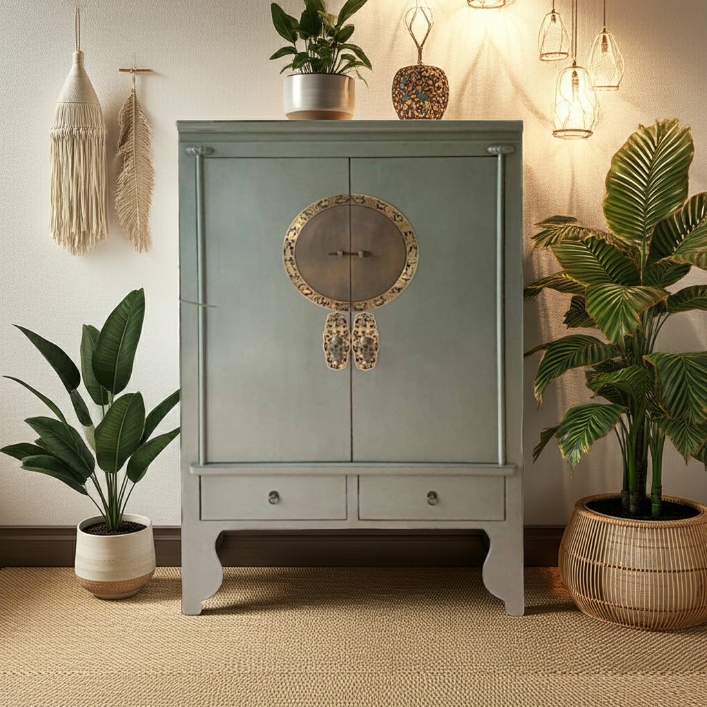 Vintage Asia Chinese Cabinet Wedding Cabinet Olive - Art. A502/Oliv