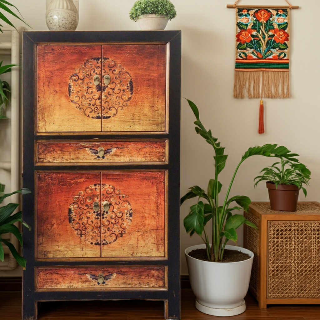 Cómoda y armario para bodas vintage asiático “Fuego” - Artículo 33723-5