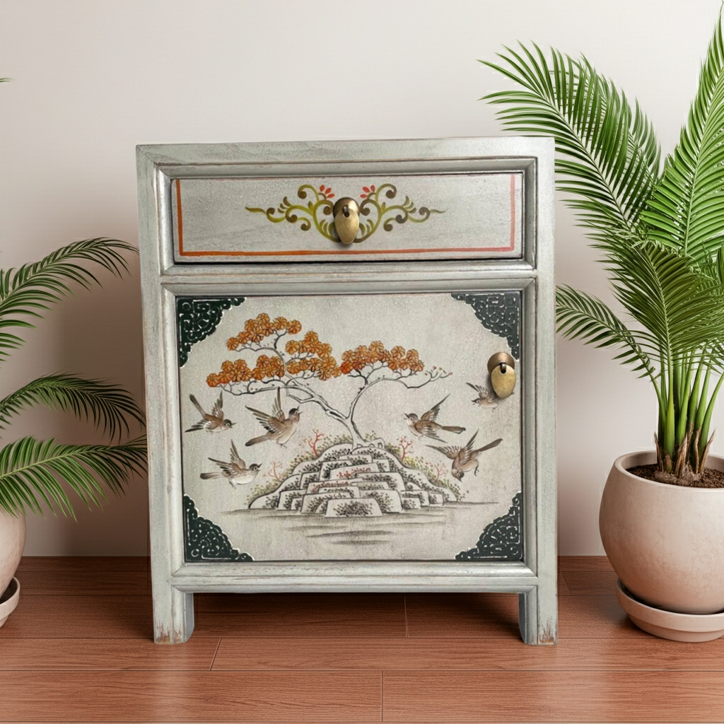 Vintage Asia Chinesisches Nachtkästchen Nachttisch "Vintagefog" - Art. 35191-12