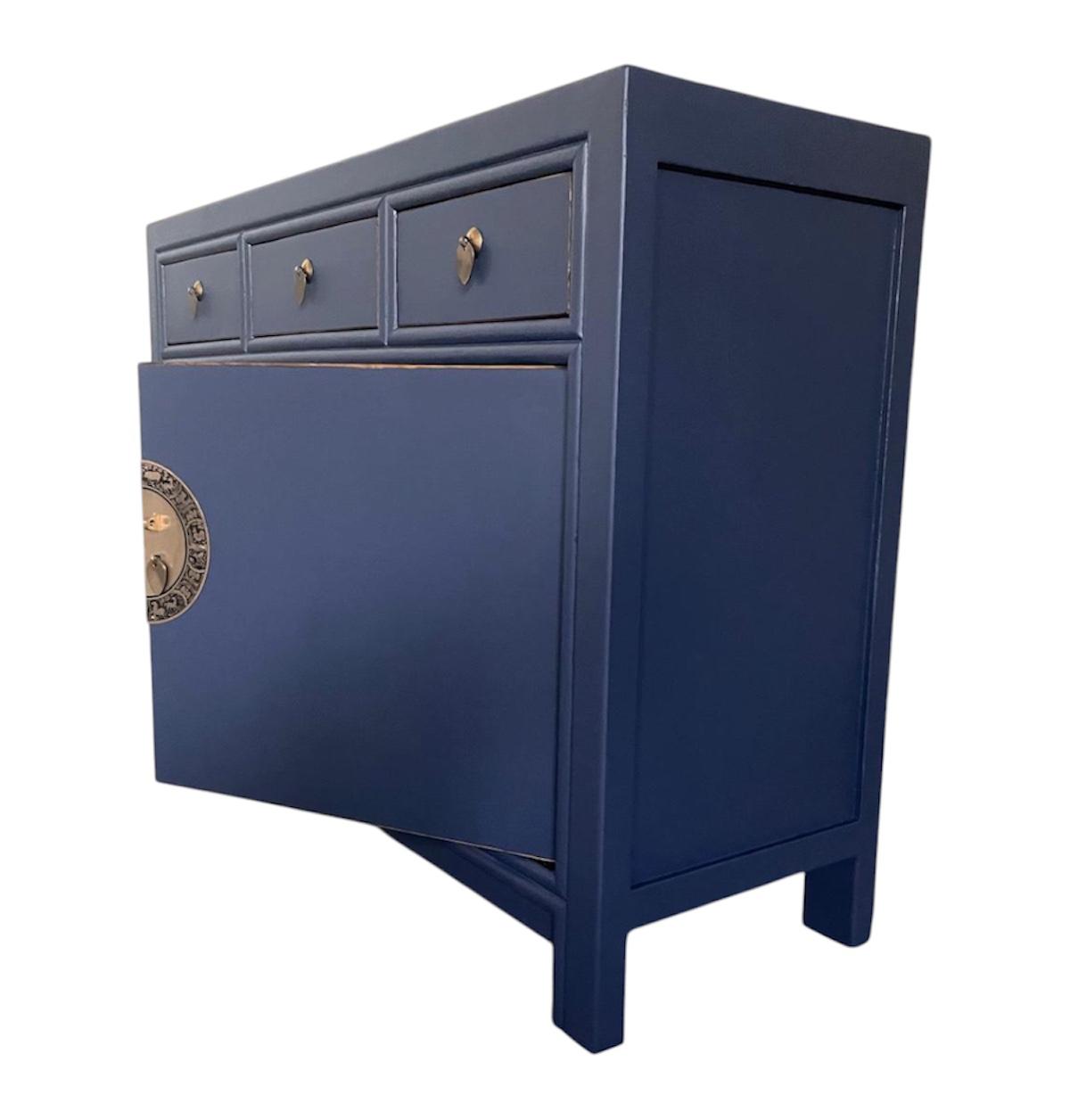 Vintage Asia Chinesische Kommode Sideboard Regal Mitternachtsblau - Art. 33083-Midnight_T