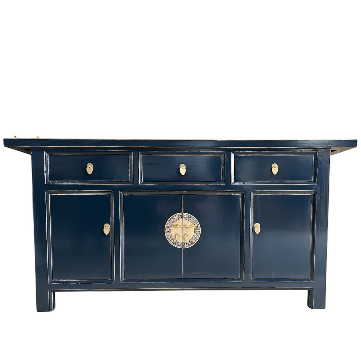 Vintage Asia Chinesisches Sideboard Kommode Schrank Mitternachtsblau - Art. 34373-Midnight