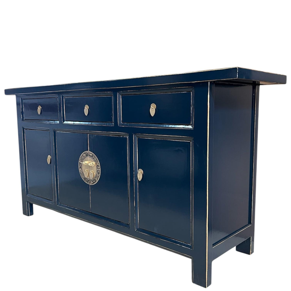 Vintage Asia Chinesisches Sideboard Kommode Schrank Mitternachtsblau - Art. 34373-Midnight