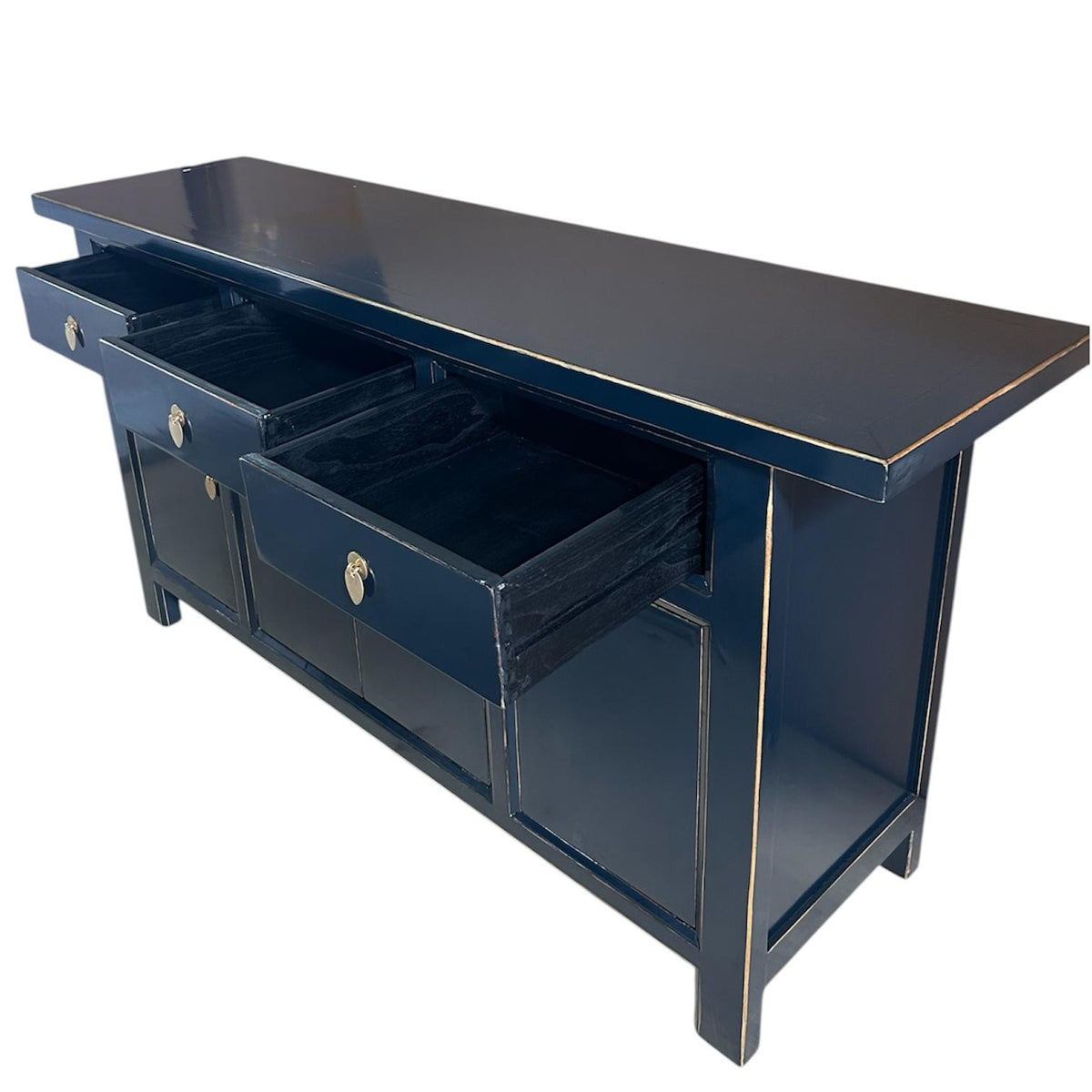 Vintage Asia Chinesisches Sideboard Kommode Schrank Mitternachtsblau - Art. 34373-Midnight