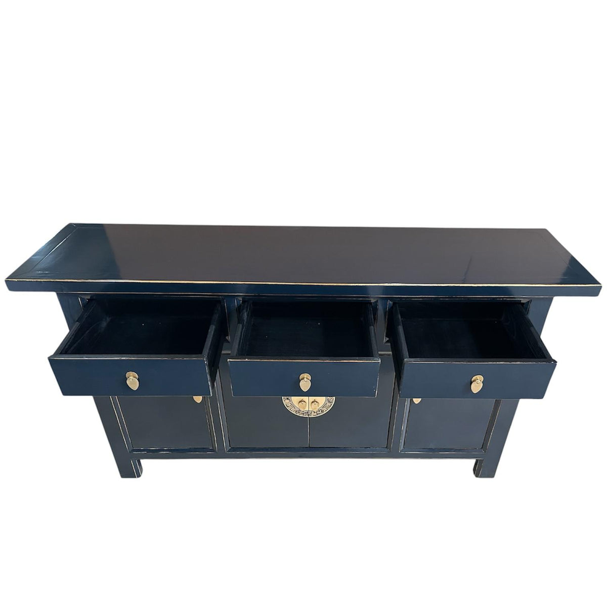 Vintage Asia Chinesisches Sideboard Kommode Schrank Mitternachtsblau - Art. 34373-Midnight