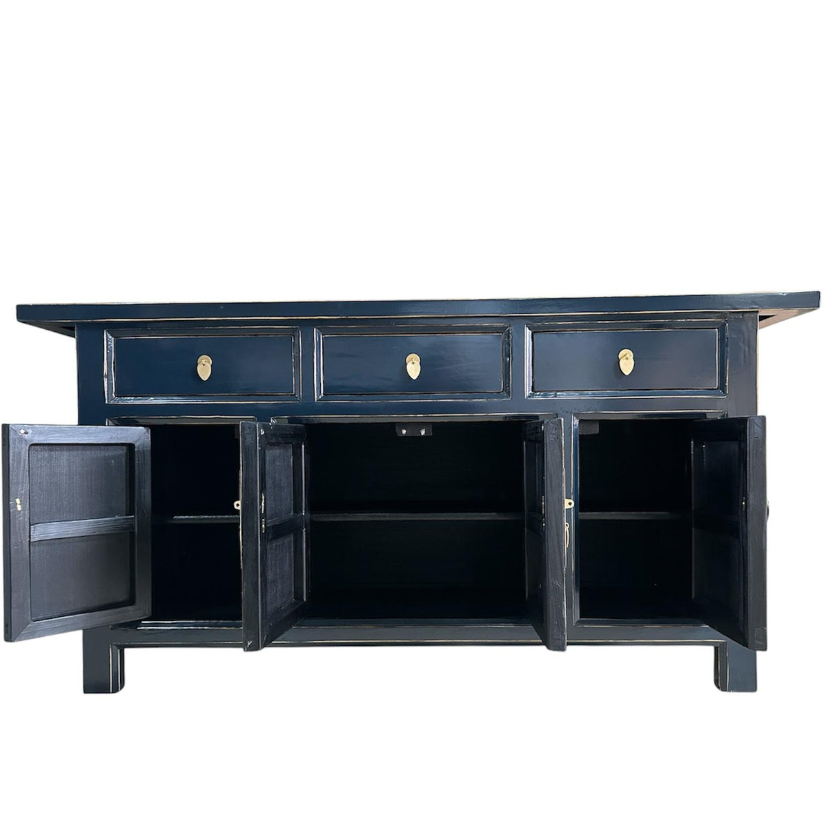 Vintage Asia Chinesisches Sideboard Kommode Schrank Mitternachtsblau - Art. 34373-Midnight