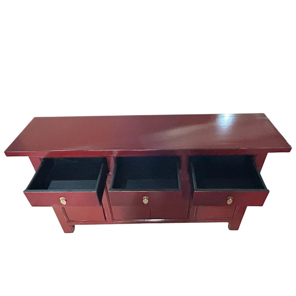 Vintage Asia Chinesisches Sideboard Kommode Schrank Scharlachrot - Art. 34373-Scarlet