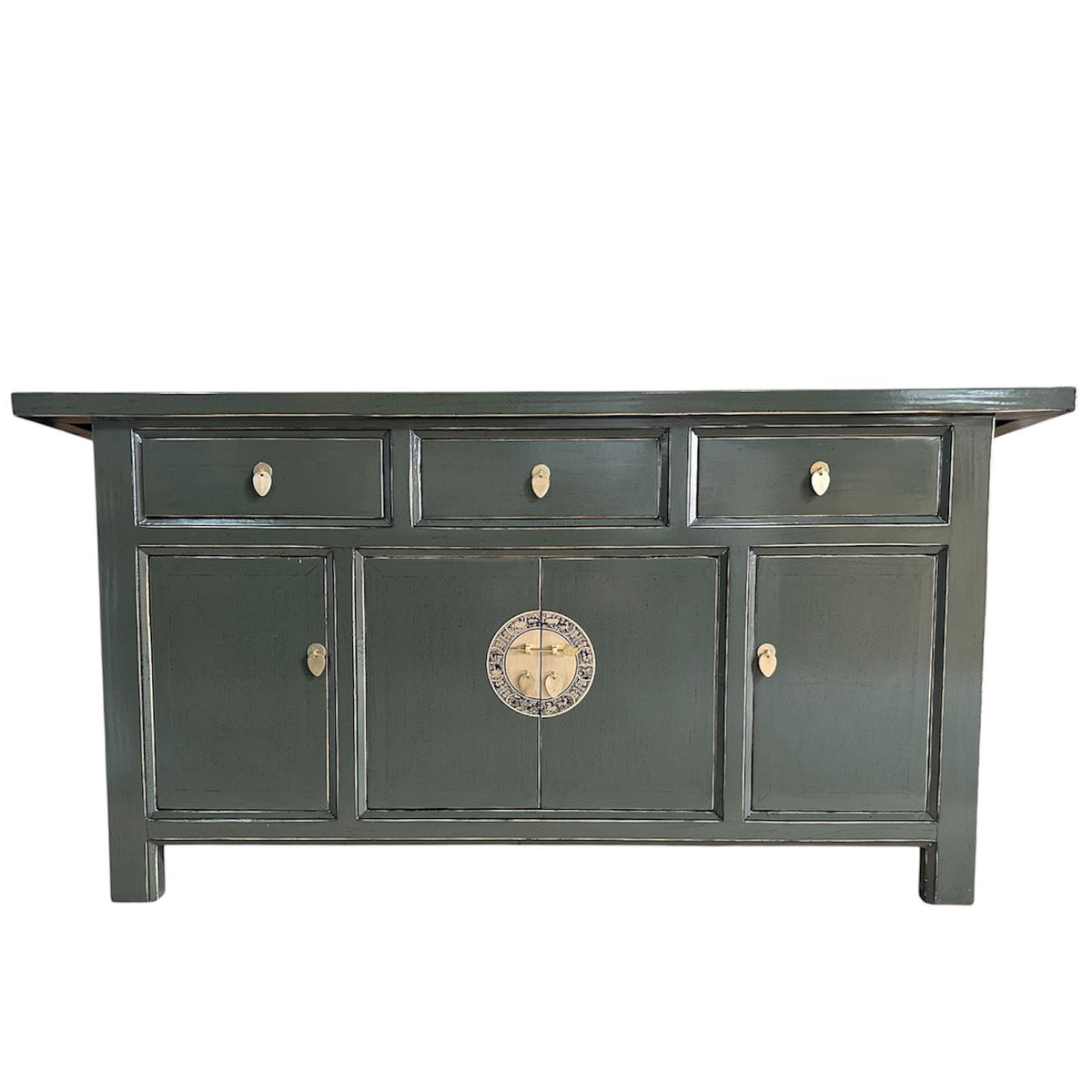 Vintage Asia Chinesisches Sideboard Kommode Schrank Schwarz - Art. 34373-Cloud