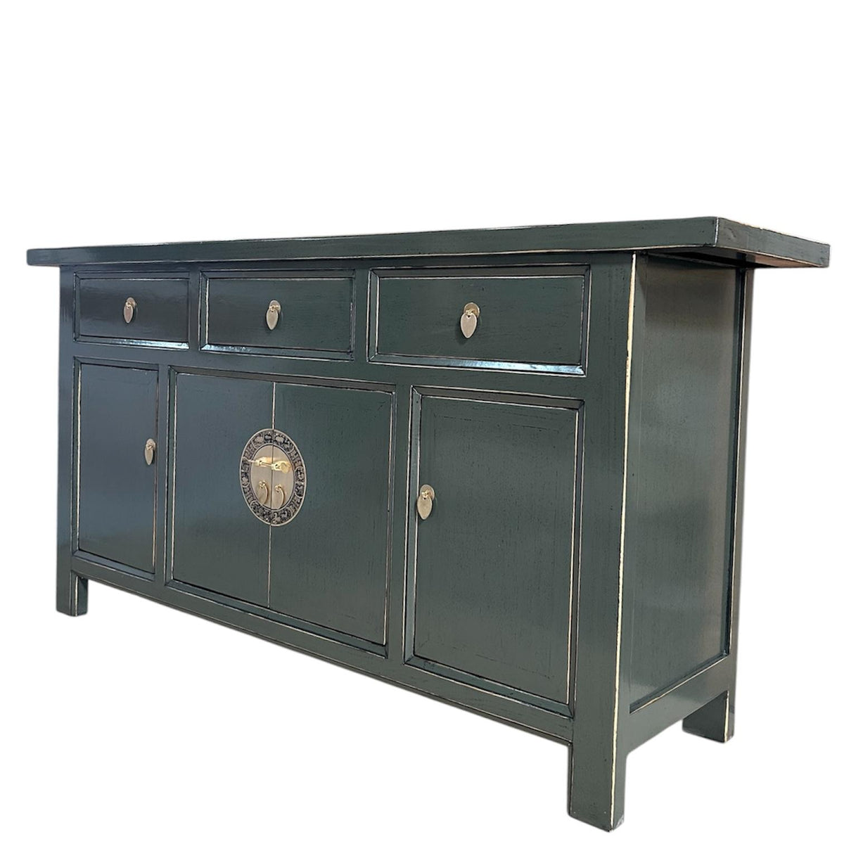 Vintage Asia Chinesisches Sideboard Kommode Schrank Schwarz - Art. 34373-Cloud