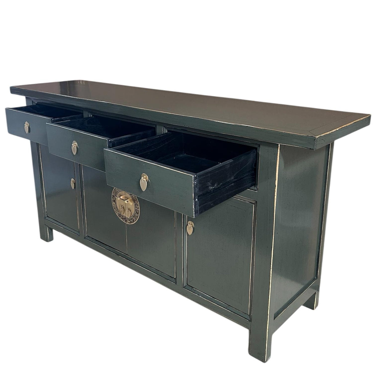 Vintage Asia Chinesisches Sideboard Kommode Schrank Schwarz - Art. 34373-Cloud