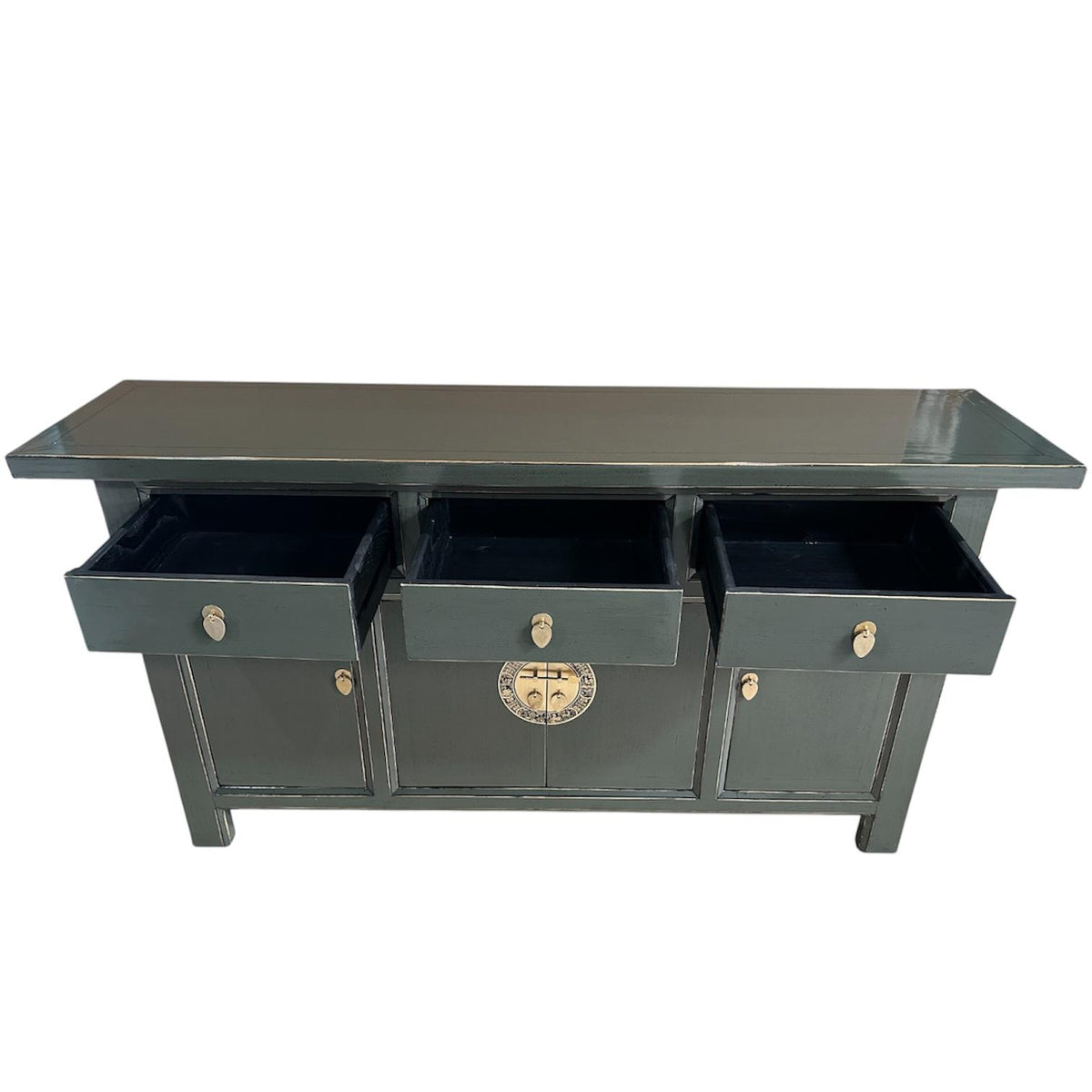 Vintage Asia Chinesisches Sideboard Kommode Schrank Schwarz - Art. 34373-Cloud