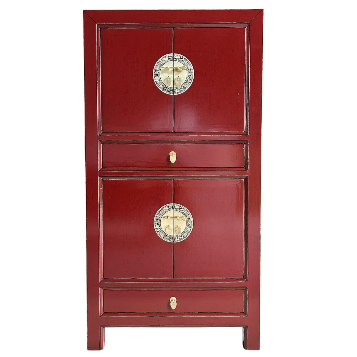 Vintage Asia Hochzeitsschrank Schrank Kommode Regal - Art. 34723-Scarlet