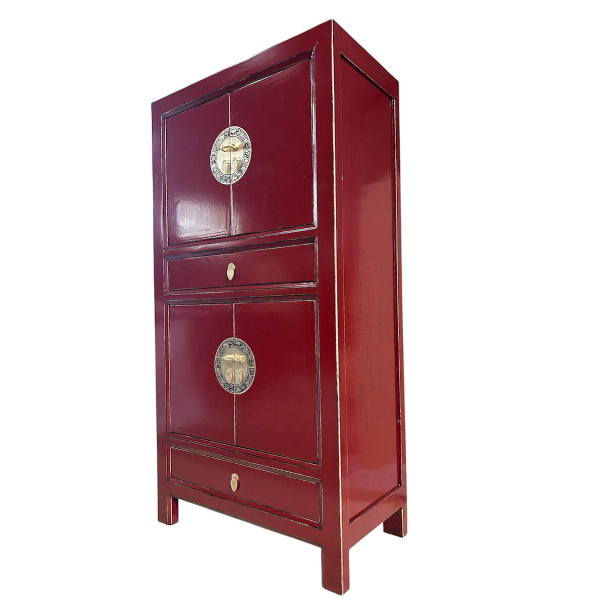 Vintage Asia Hochzeitsschrank Schrank Kommode Regal - Art. 34723-Scarlet