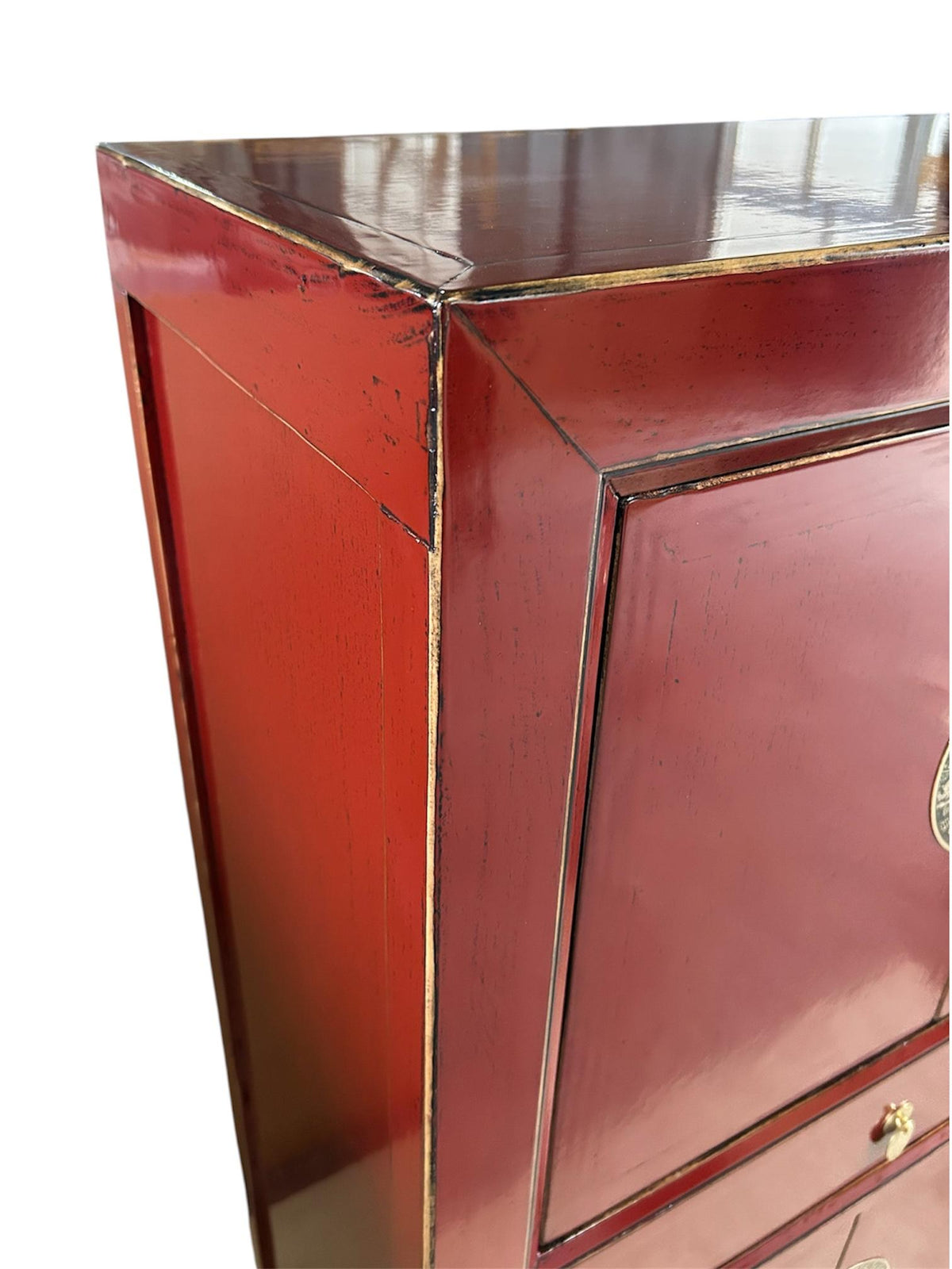 Vintage Asia Hochzeitsschrank Schrank Kommode Regal - Art. 34723-Scarlet