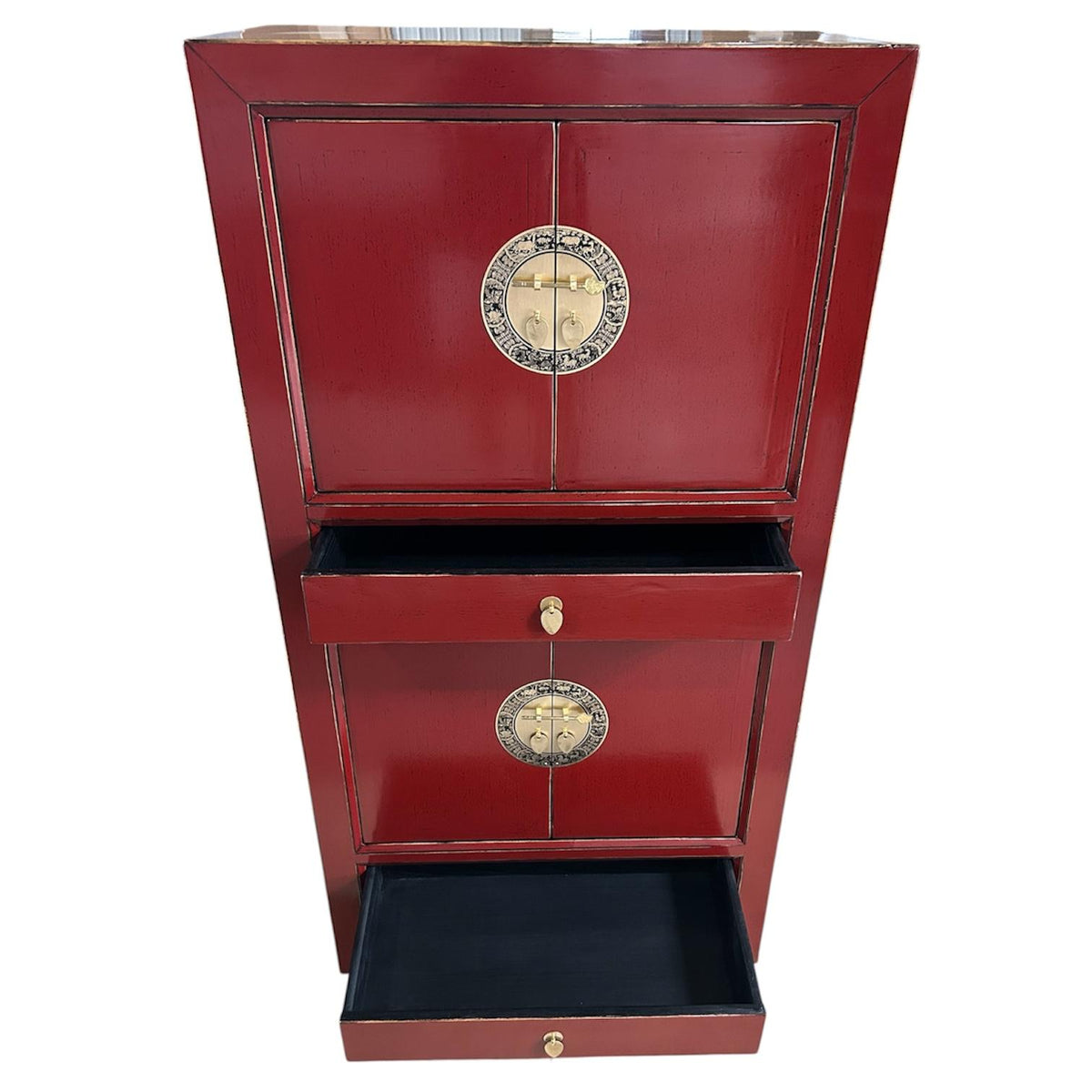 Vintage Asia Hochzeitsschrank Schrank Kommode Regal - Art. 34723-Scarlet