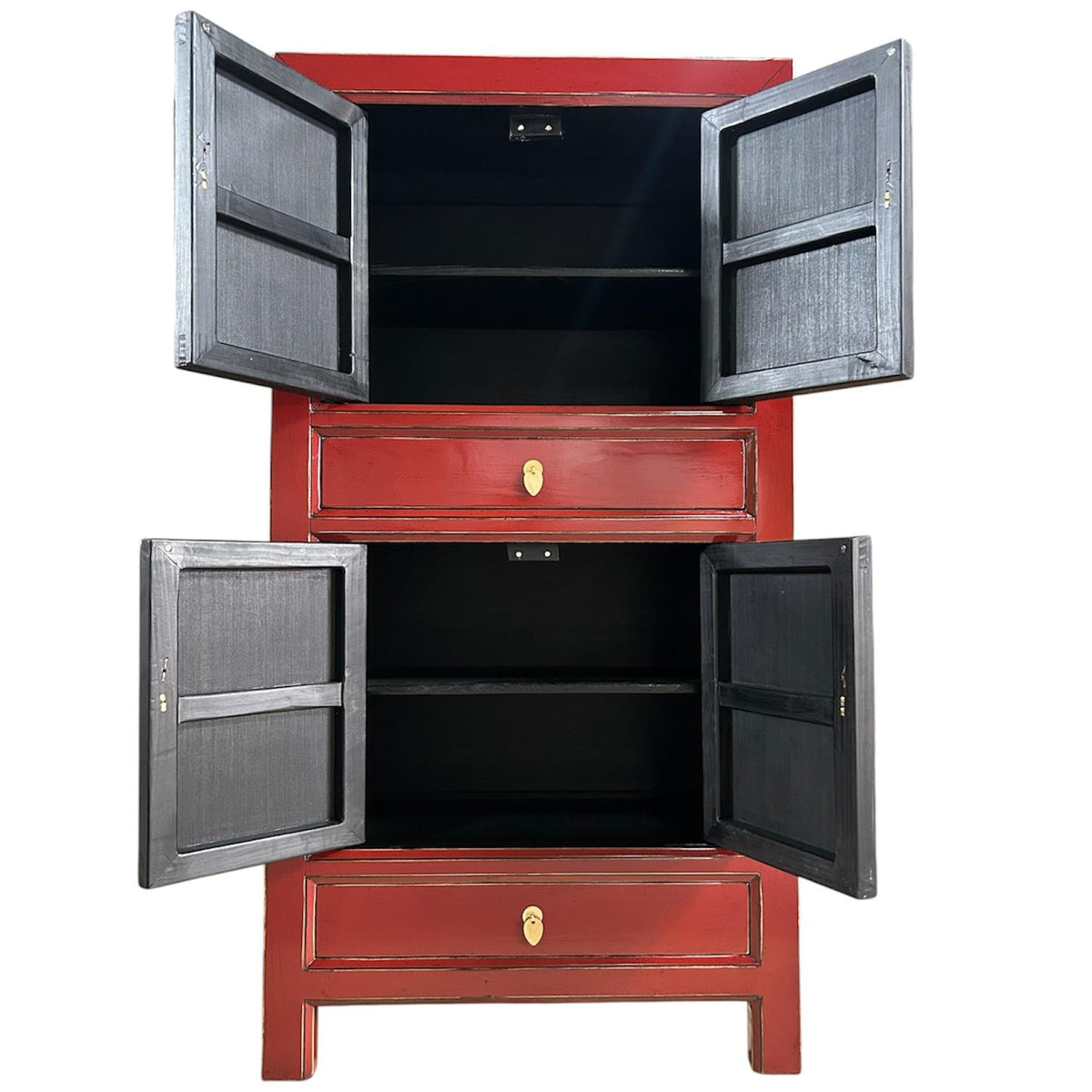 Vintage Asia Hochzeitsschrank Schrank Kommode Regal - Art. 34723-Scarlet