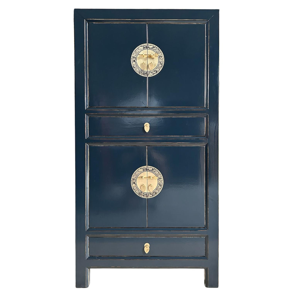 Vintage Asia Hochzeitsschrank Schrank Kommode Regal Grau - Art. 33724-Midnight