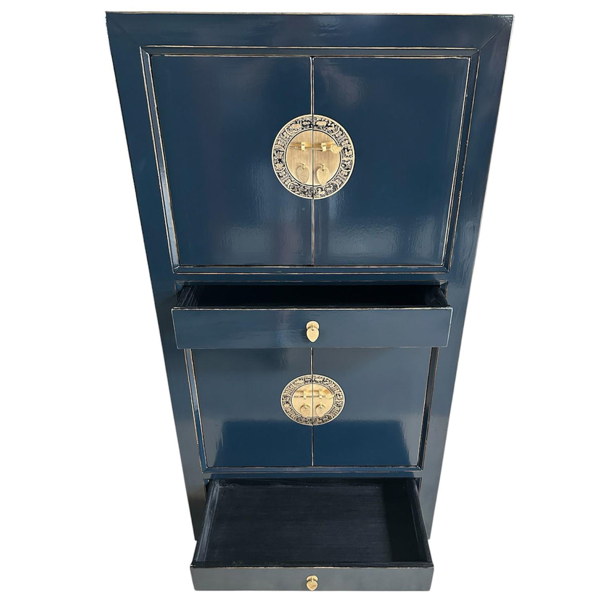 Vintage Asia Hochzeitsschrank Schrank Kommode Regal Grau - Art. 33724-Midnight