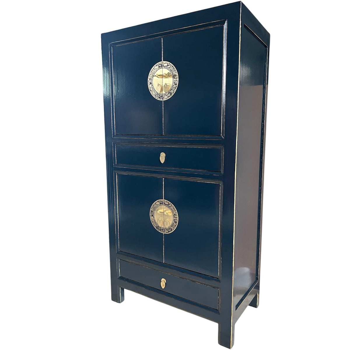 Vintage Asia Hochzeitsschrank Schrank Kommode Regal Grau - Art. 33724-Midnight