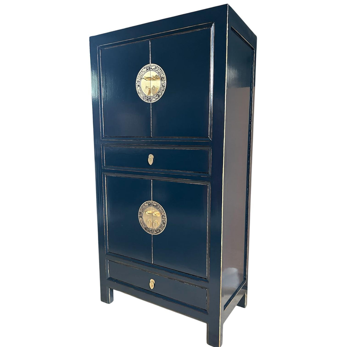 Vintage Asia Hochzeitsschrank Schrank Kommode Regal Grau - Art. 33724-Midnight