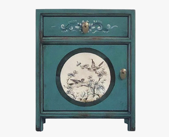 Vintage Asia Chinesisches Nachtkästchen Nachttisch "Aurora" - Art. 35191-10