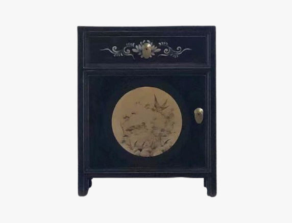 Mesita de noche china asiática vintage "LesNoirs" - Artículo 35191-11