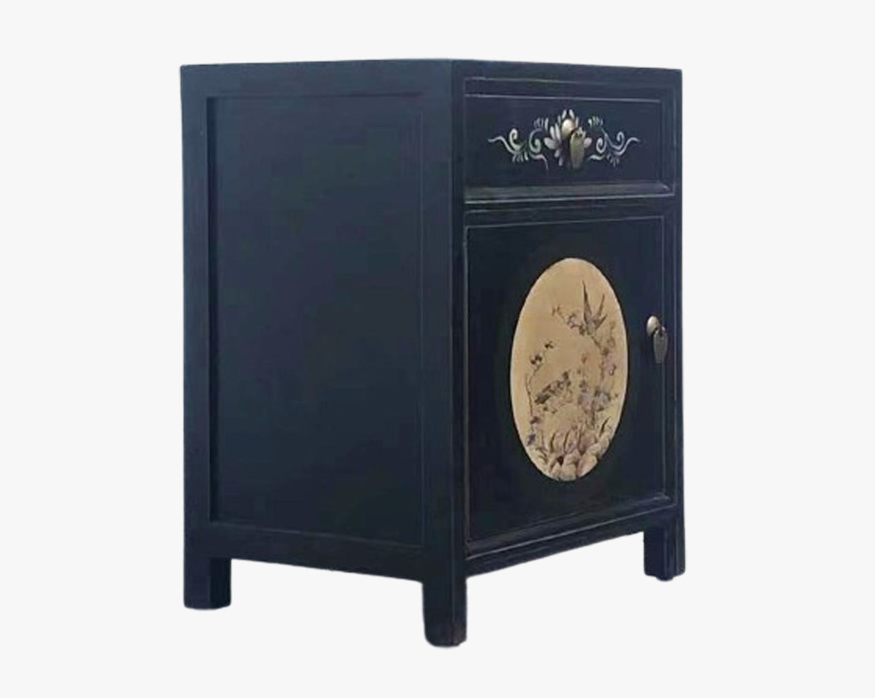 Mesita de noche china asiática vintage "LesNoirs" - Artículo 35191-11