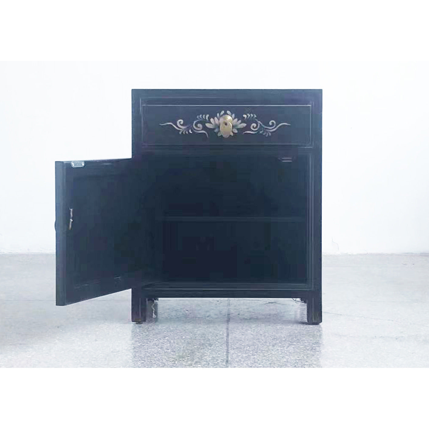 Mesita de noche china asiática vintage "LesNoirs" - Artículo 35191-11