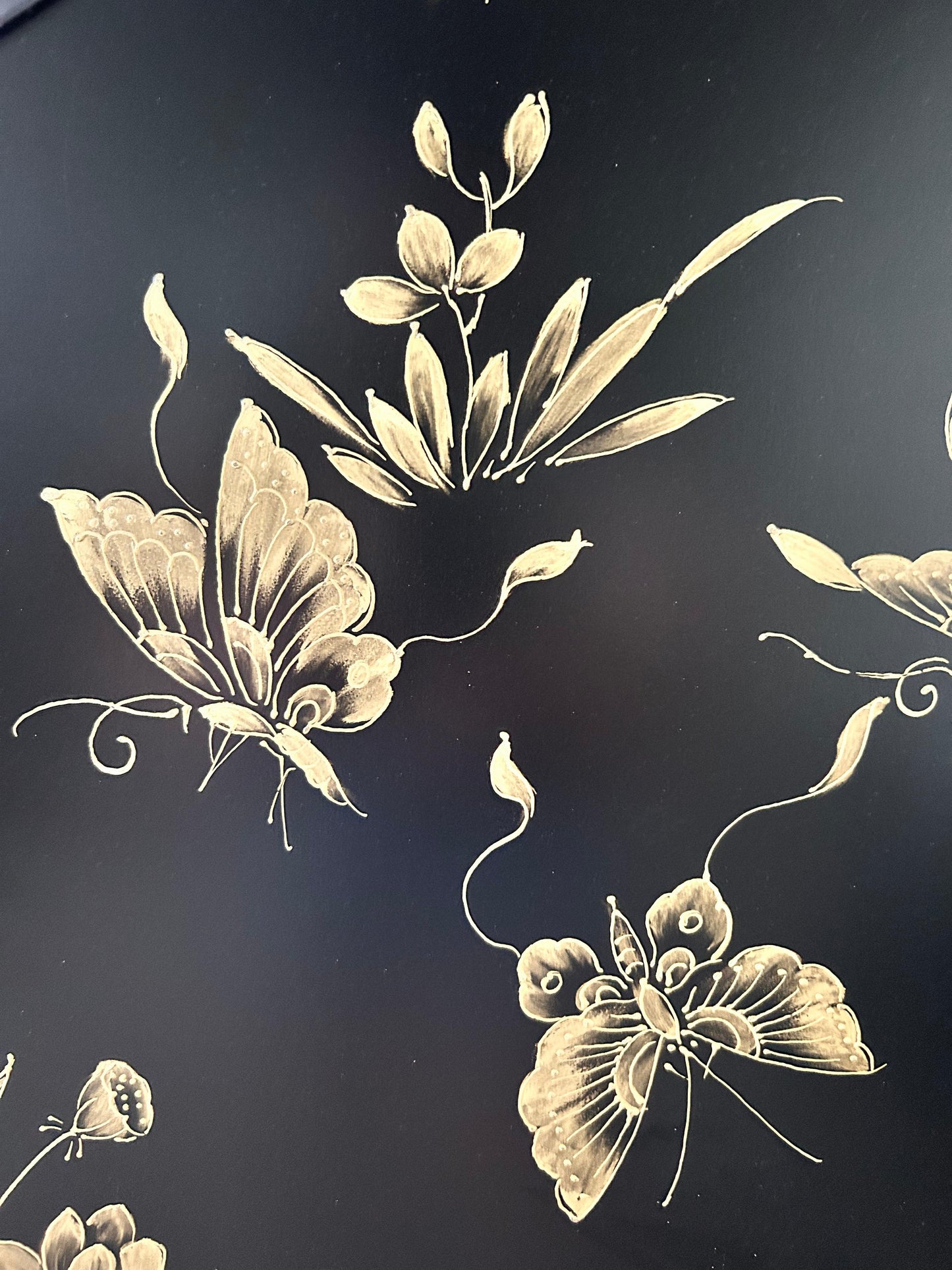 Vintage Asian Chinese Cabinet Wedding Cabinet Chest of Drawers Black Decorated - Art. A503/Black