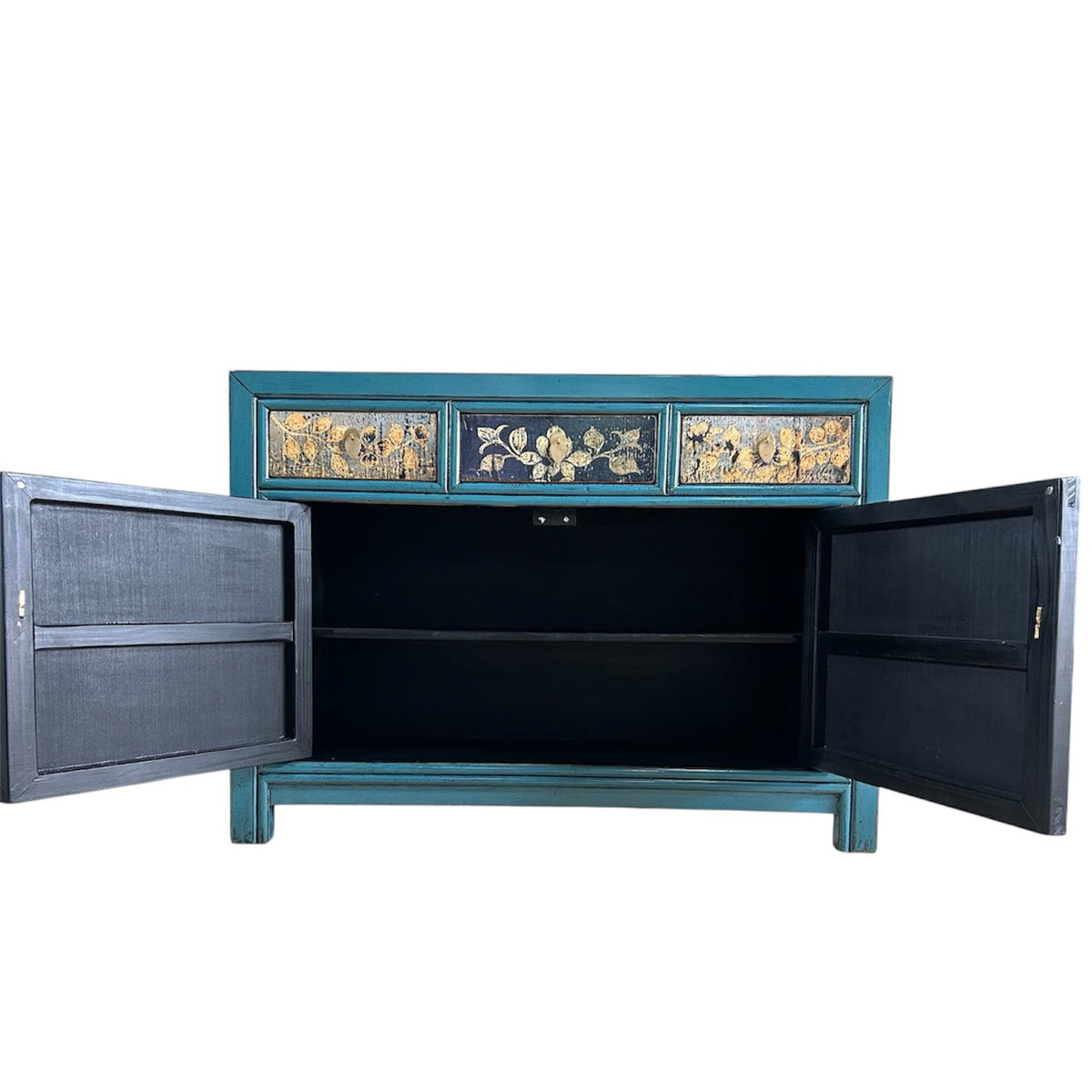 Vintage Asia Chinesische Kommode Sideboard Regal "Oceanflowers" - Art. 33082-5-ORG