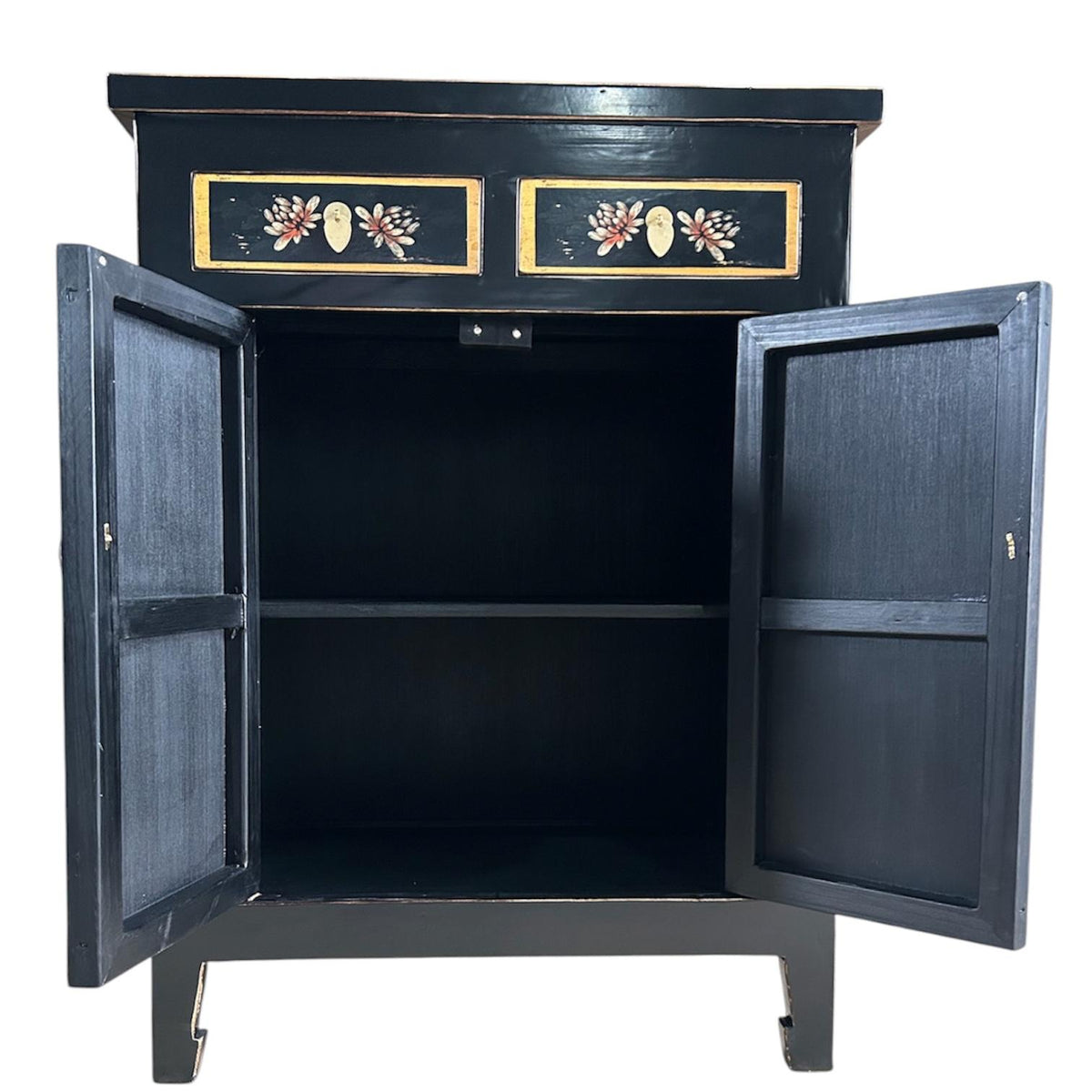 Vintage Asia Chinesisches Highboard Kommode Schrank "Coalflowers" - Art. 32610-1