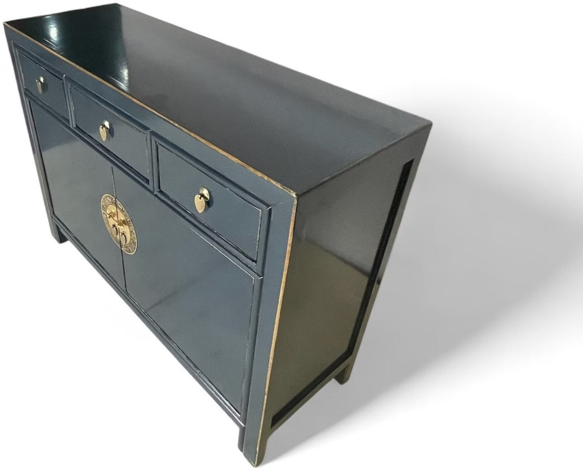 Vintage Asian Chinese Chest of Drawers Sideboard Shelf Midnight Blue - Art. 33083-Midnight