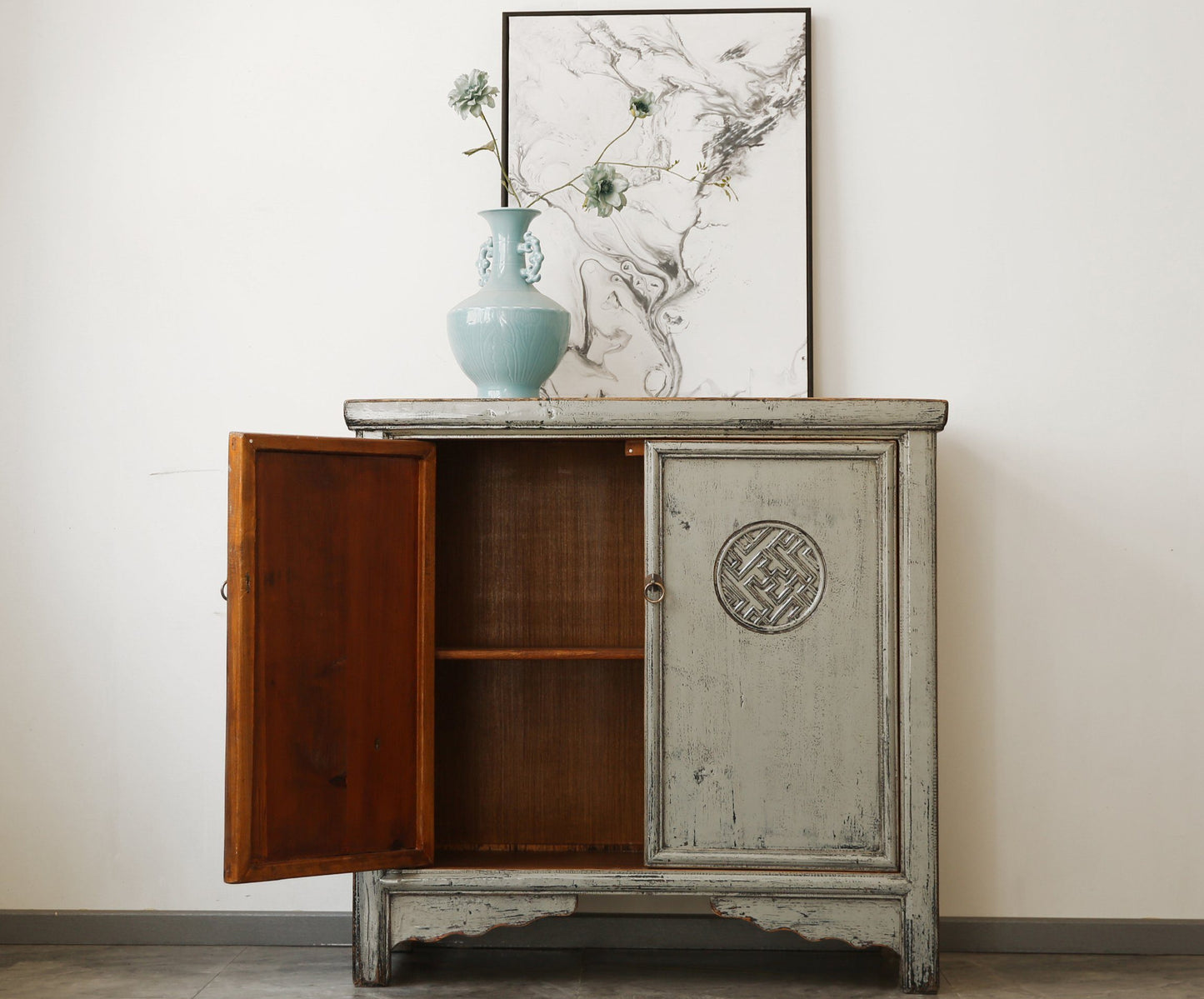 Oriental chest of drawers light grey - Art. 42719