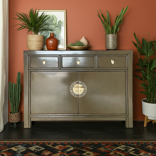 Vintage Asia Chinesische Kommode Sideboard Regal Braun - Art. 33083-MuddyBrown