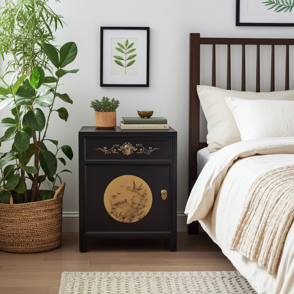 Vintage Asia Chinese Bedside Table "LesNoirs" - Art. 35191-11