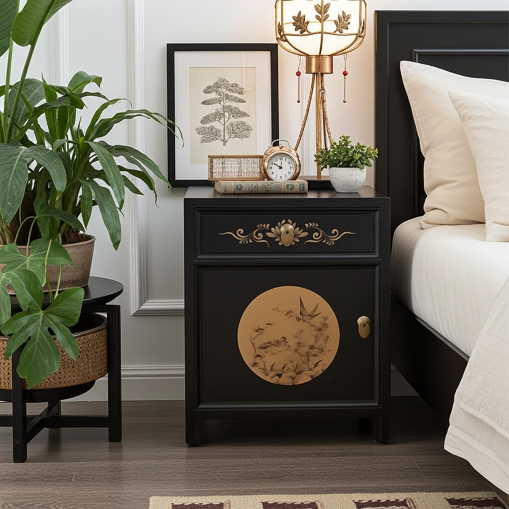 Vintage Asia Chinese Bedside Table "LesNoirs" - Art. 35191-11