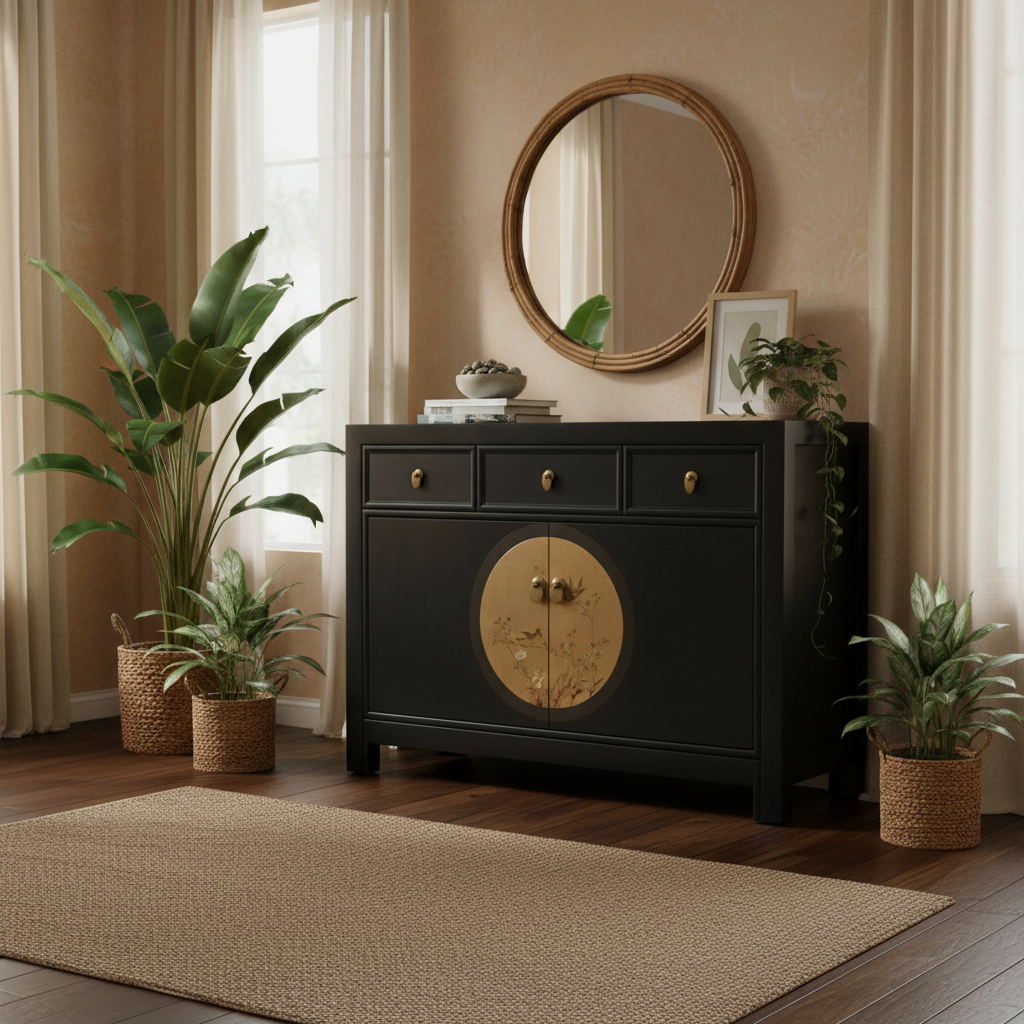 Vintage Asia Chinese Dresser Buffet Shelf « LesNoirs » - Article 33082-11