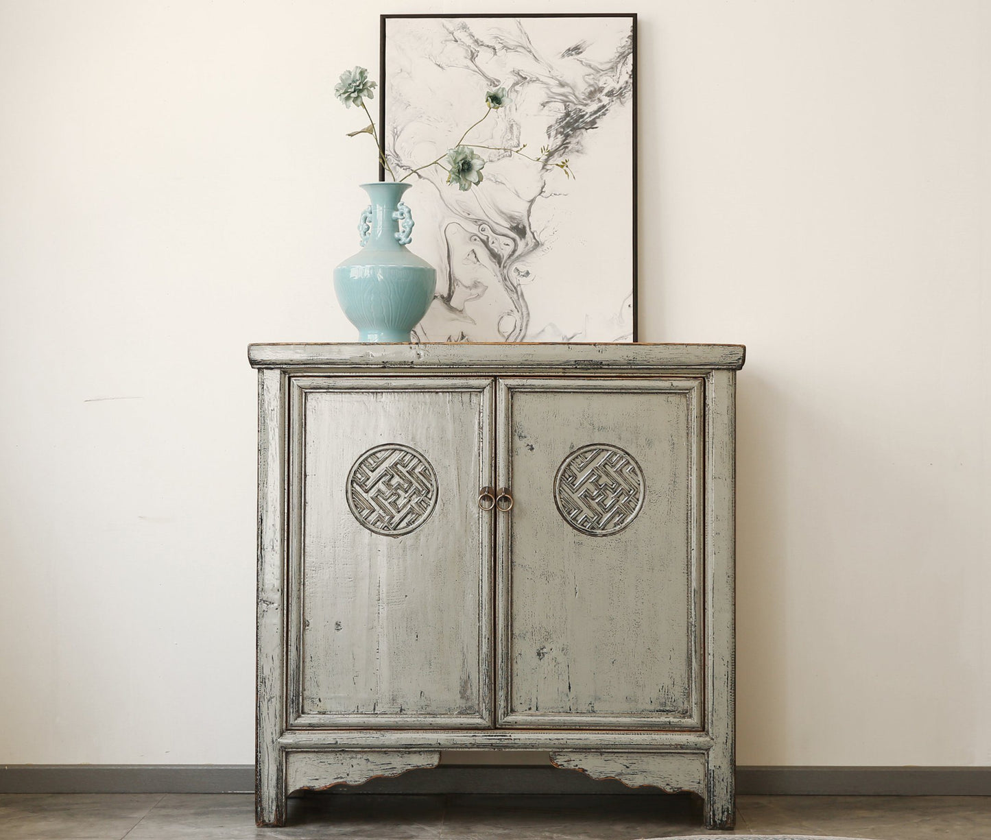 Oriental chest of drawers light grey - Art. 42719
