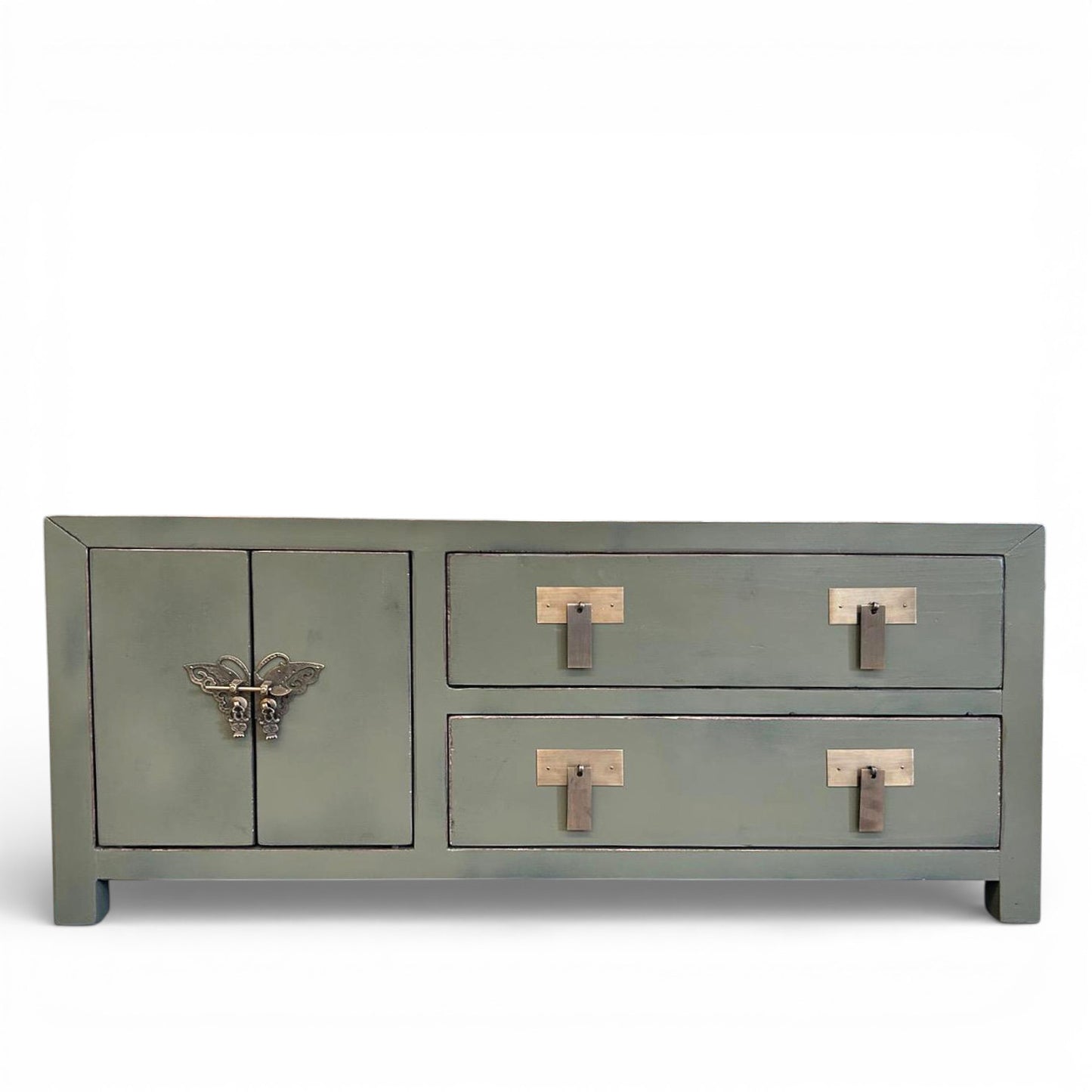 Vintage Asia TV-Kommode Sideboard Lowboard Olivgrau - Art. TV273/olivegrey