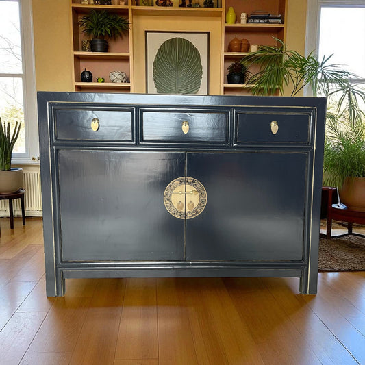 Vintage Asia Chinesische Kommode Sideboard Regal Lila-Schwarz - Art. 33083-PurpleBlack